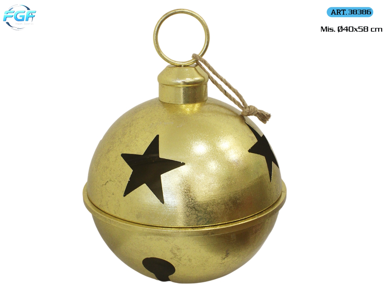 APPENDINO CAMPANELLA METALLO 40XH.58CM ORO 38386