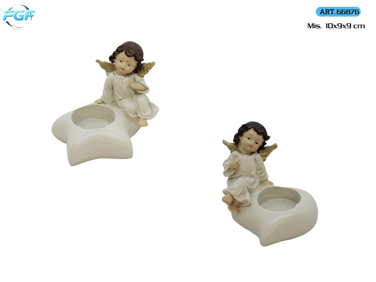 ANGELO PORTATEALIGHTS 10X9CM RESINA CREMA/ORO66876