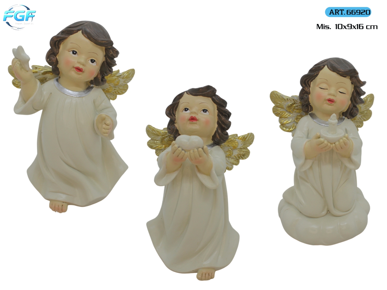 ANGELO 10X16CM RESINA CREMA/ORO 66920 ANGELO 10X16CM RESINA CREMA/ORO 66920