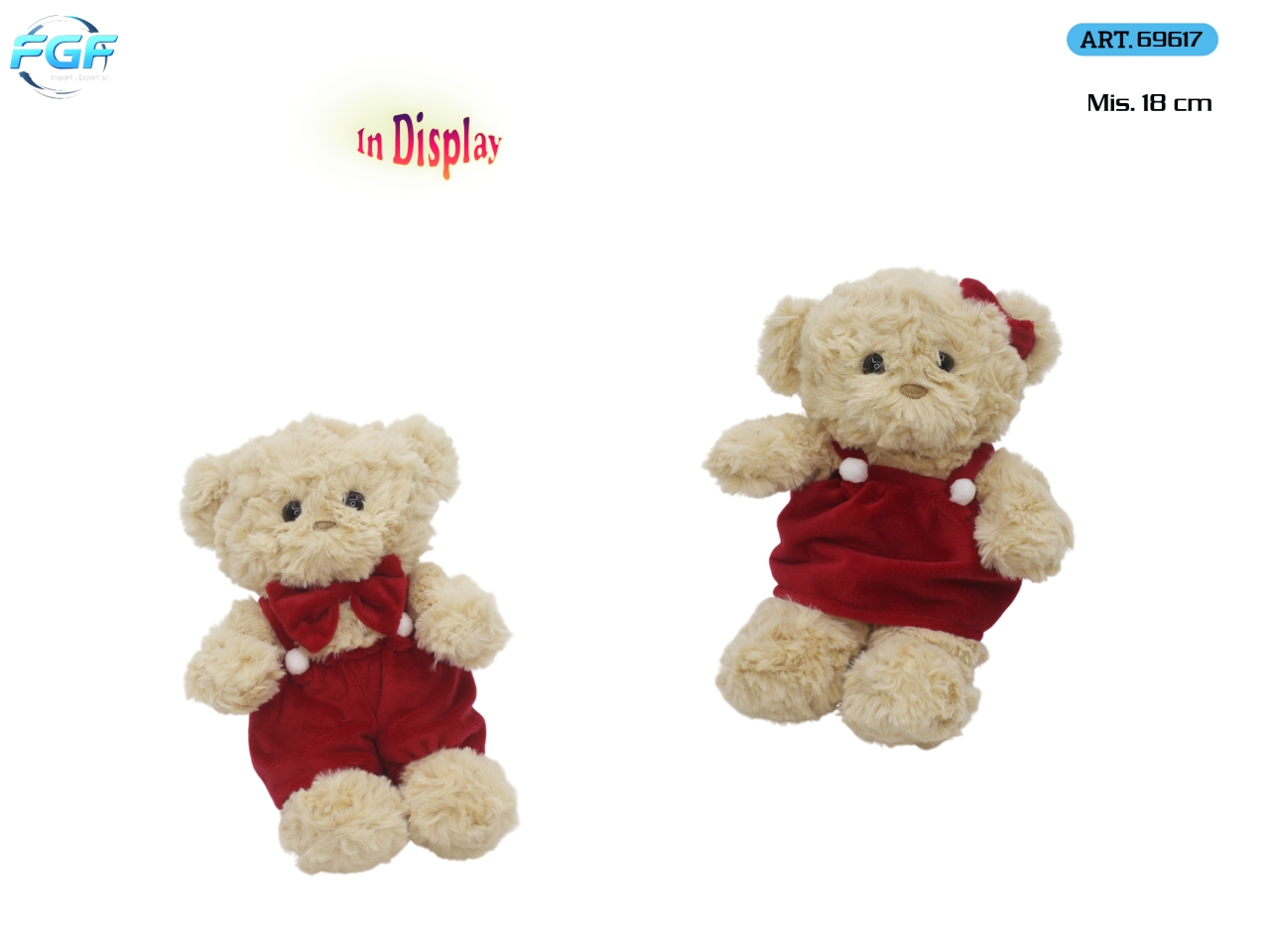 ORSO PELUCHE 18CM CON VESTITO ASS. 69617