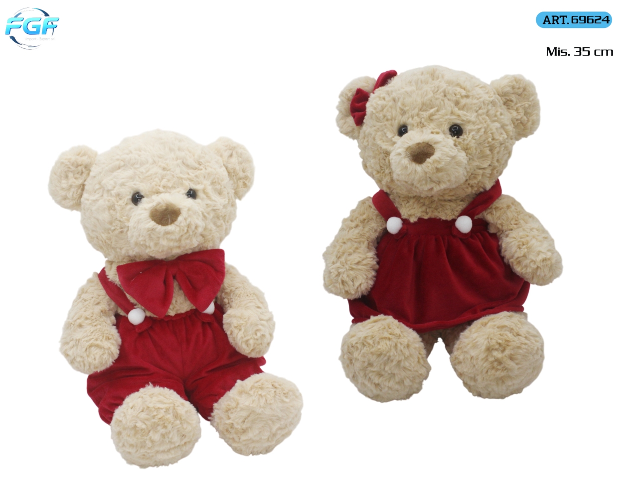 ORSO PELUCHE 35CM CON VESTITO ASS. 69624