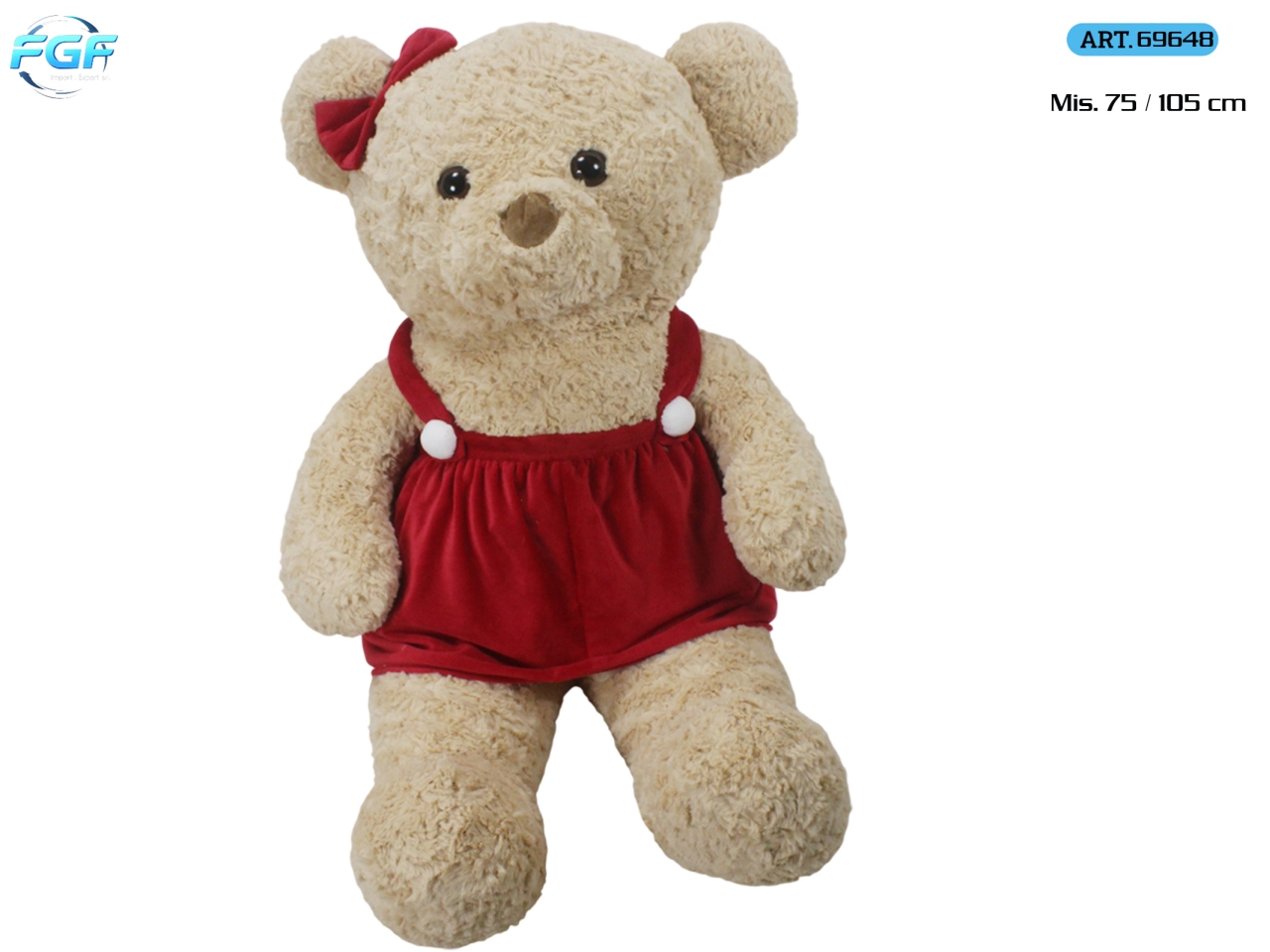 ORSO GIRL PELUCHE 75CM CON VESTITO 69648
