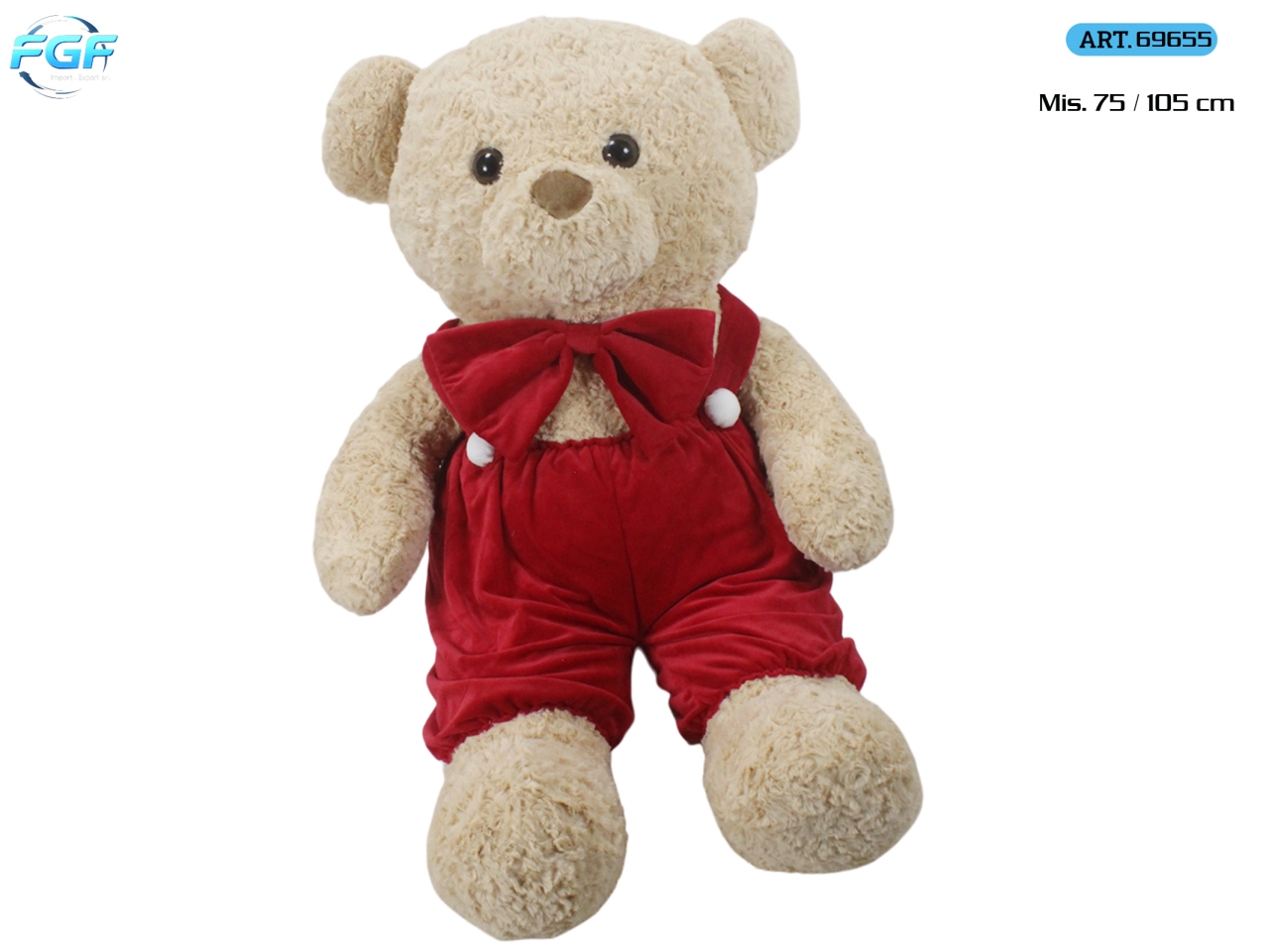 ORSO BOY PELUCHE 75CM CON VESTITO 69655