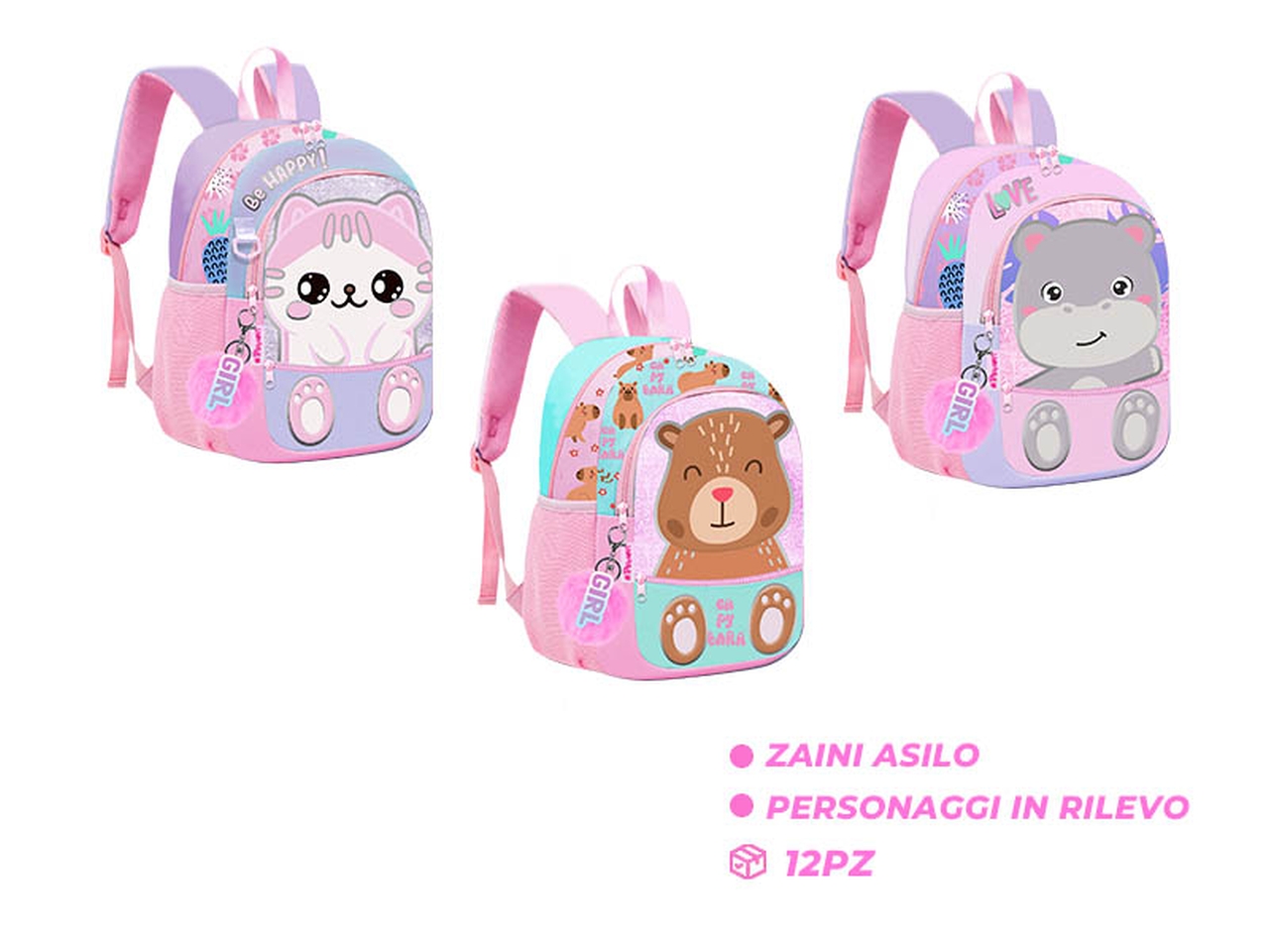 PLAYTOY CUTE ZAINO ASILO ASS. 17018