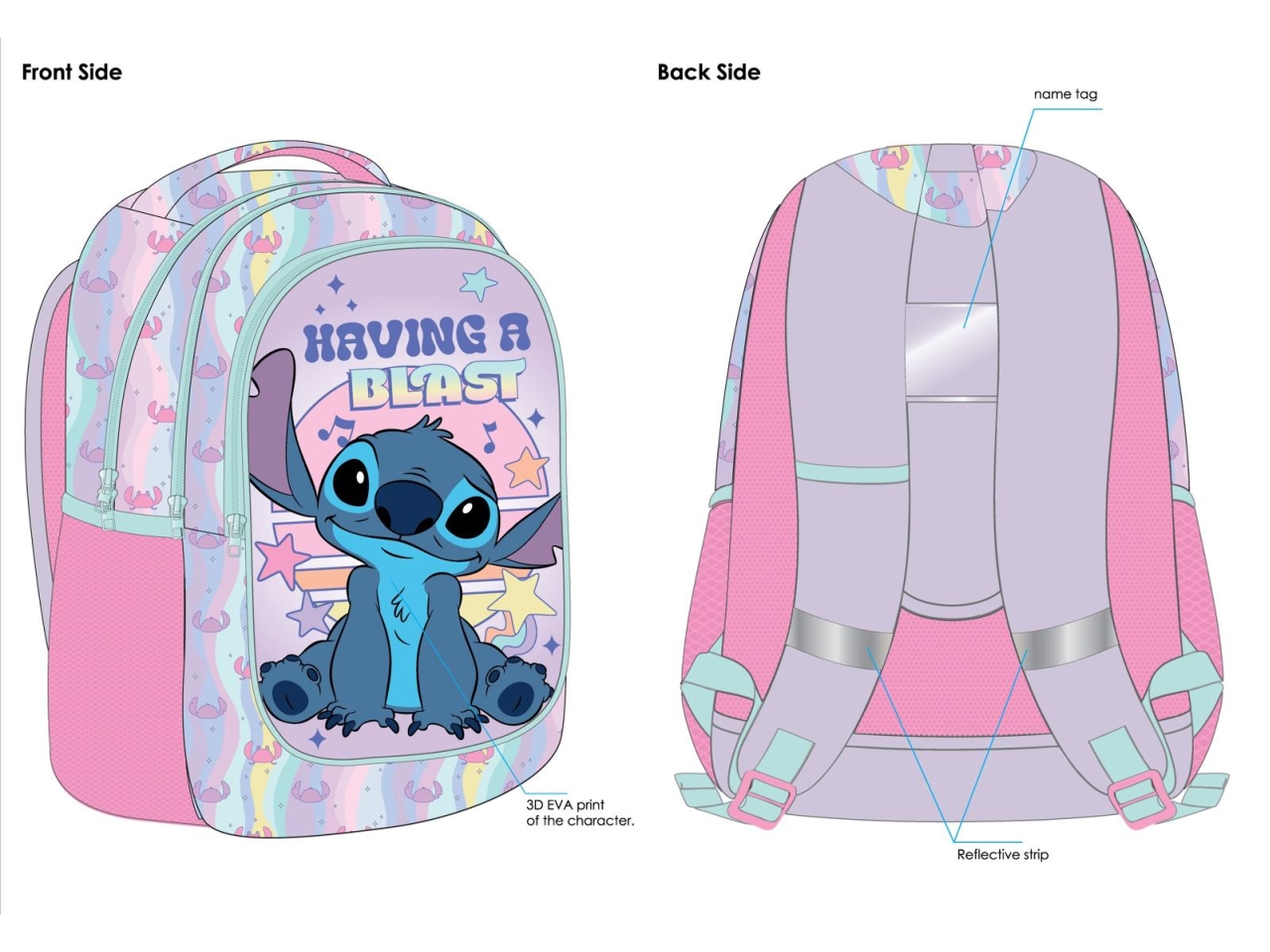 LILO E STITCH GIRL ZAINO ORGANIZZATO 8002831