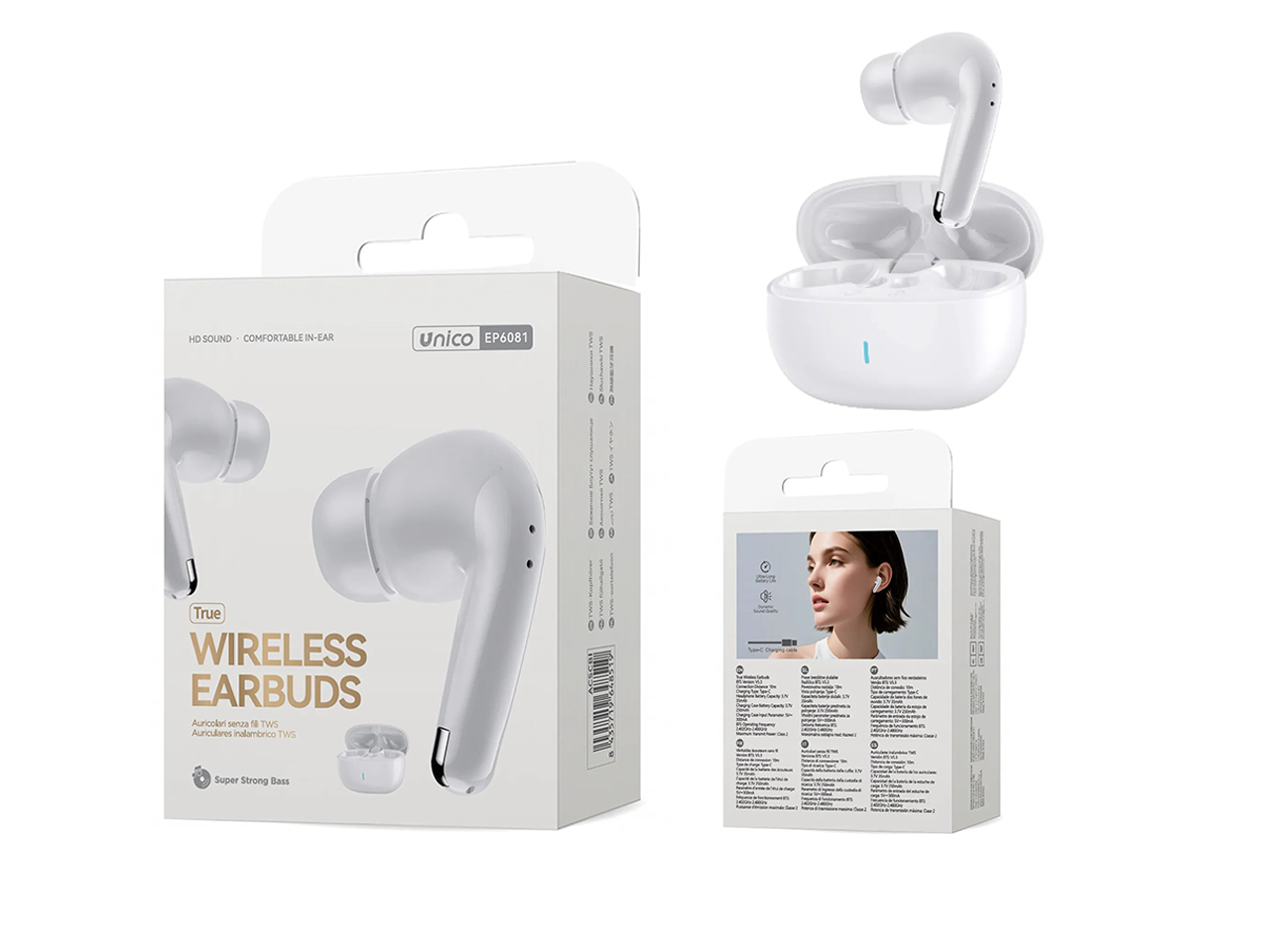 AURICOLARI BLUETOOTH TWS BIANCO EP6081 AURICOLARI BLUETOOTH TWS BIANCO EP6081