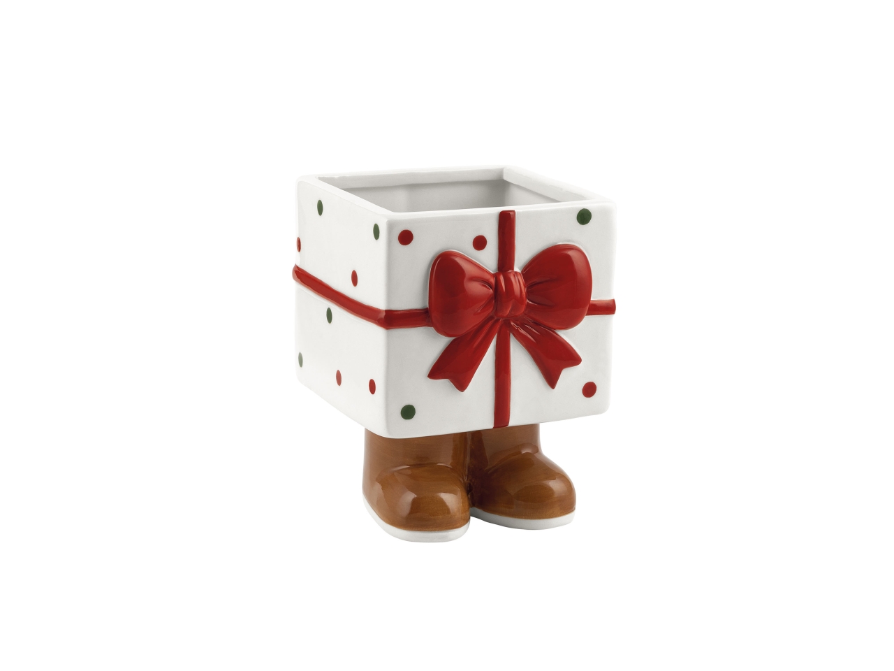 VASO PACCO REGALO C/PIEDI H.12CM BIANCO AE-51A-BI VASO PACCO REGALO C/PIEDI H.12CM BIANCO AE-51A-BI