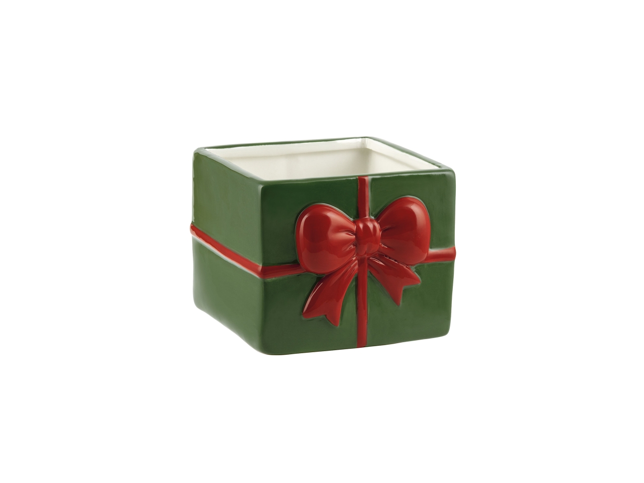 VASO PACCO REGALO CERAM.H.15,5CM VERDE AE-52B-VE