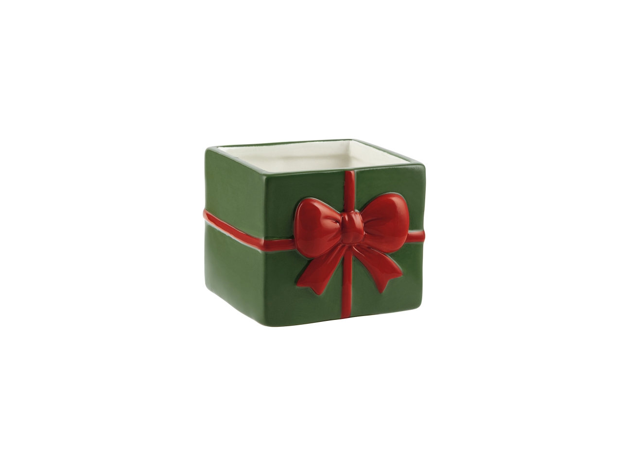 VASO PACCO REGALO CERAM.H.13,5CM VERDE AE-52A-VE