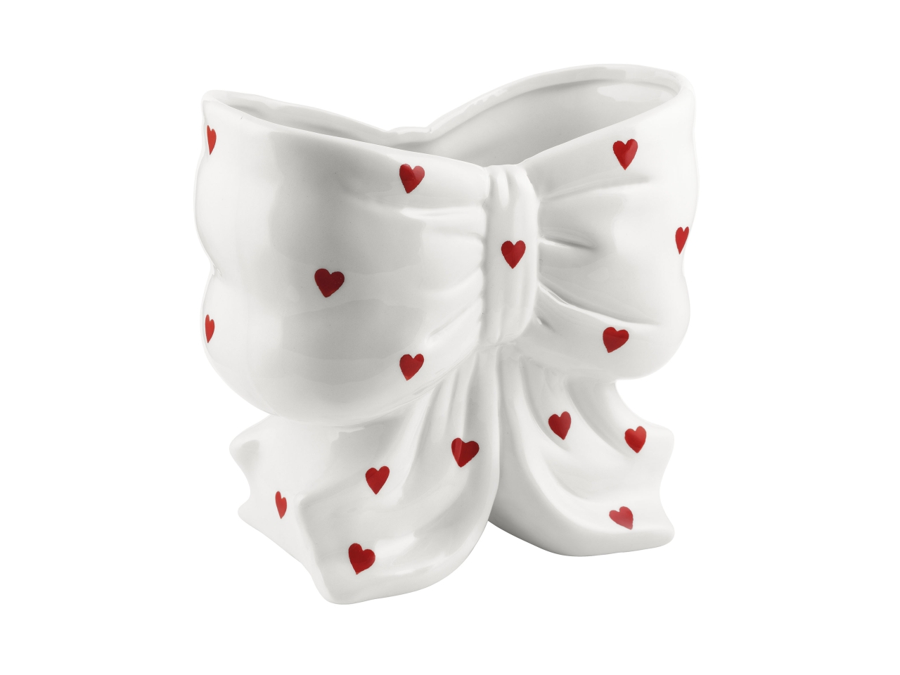 VASO FIOCCO C/CUORI CERAMIC.H.20CM BIANCOAE-59C-BI