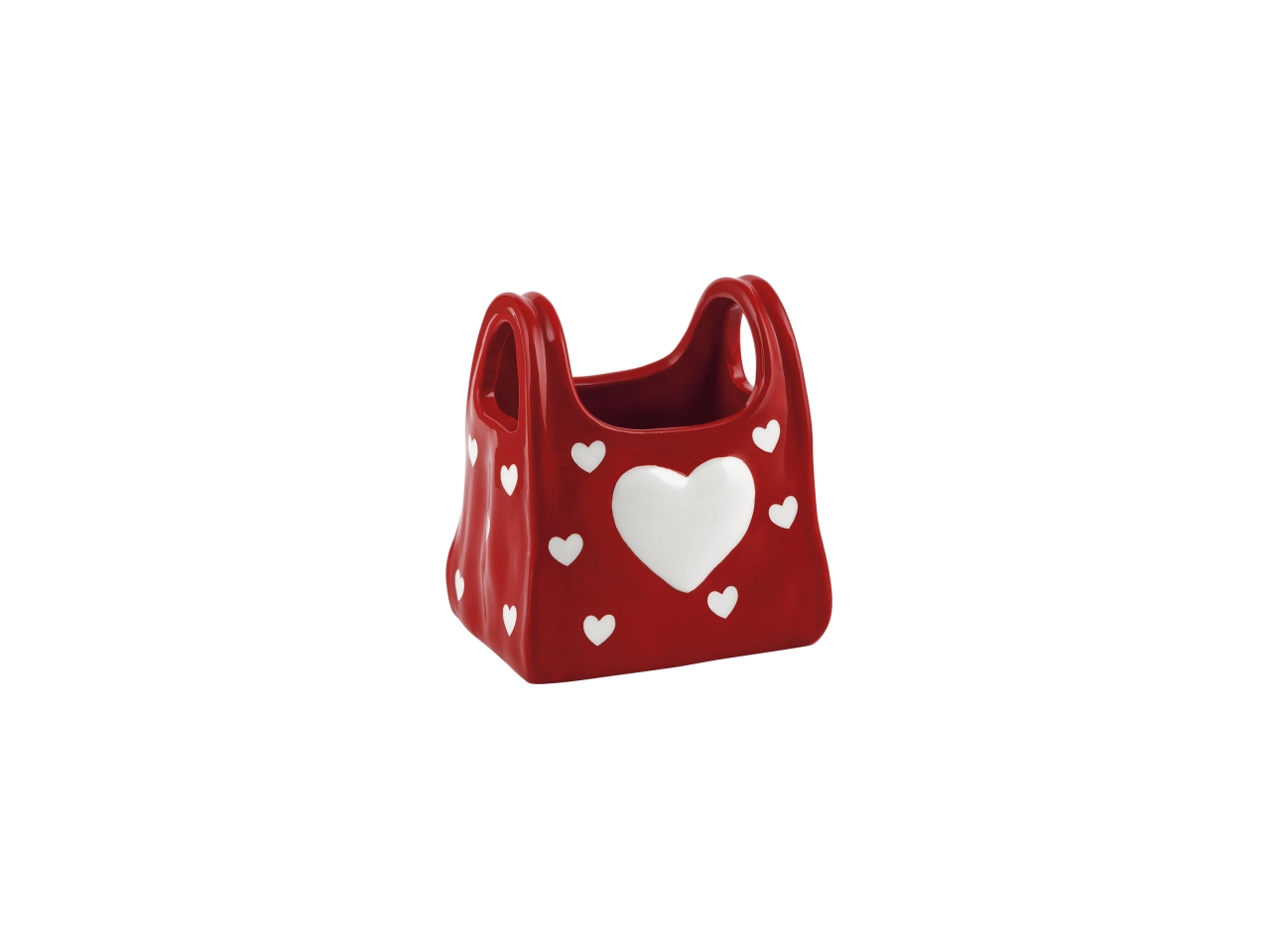 VASO BORSETTA C/CUORI 9,5XH.10,7CM ROSSOAE-61A-RO VASO BORSETTA C/CUORI 9,5XH.10,7CM ROSSOAE-61A-RO