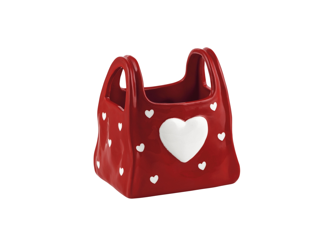 VASO BORSETTA C/CUORI 13,5XH.15CM ROSSO AE-61B-RO VASO BORSETTA C/CUORI 13,5XH.15CM ROSSO AE-61B-RO