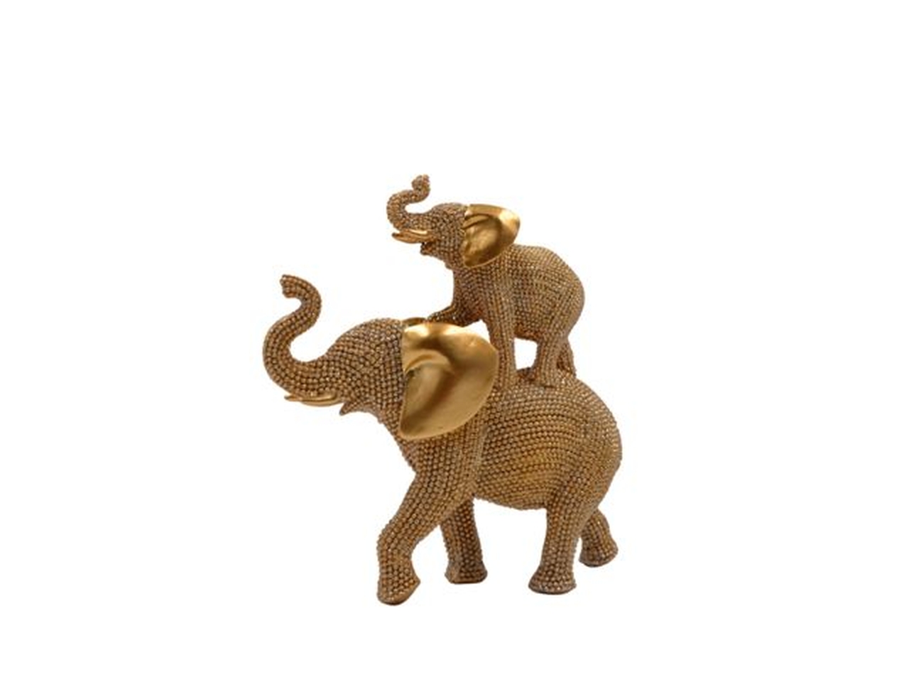 ELEFANTE RESINA 18X17CM ORO A80