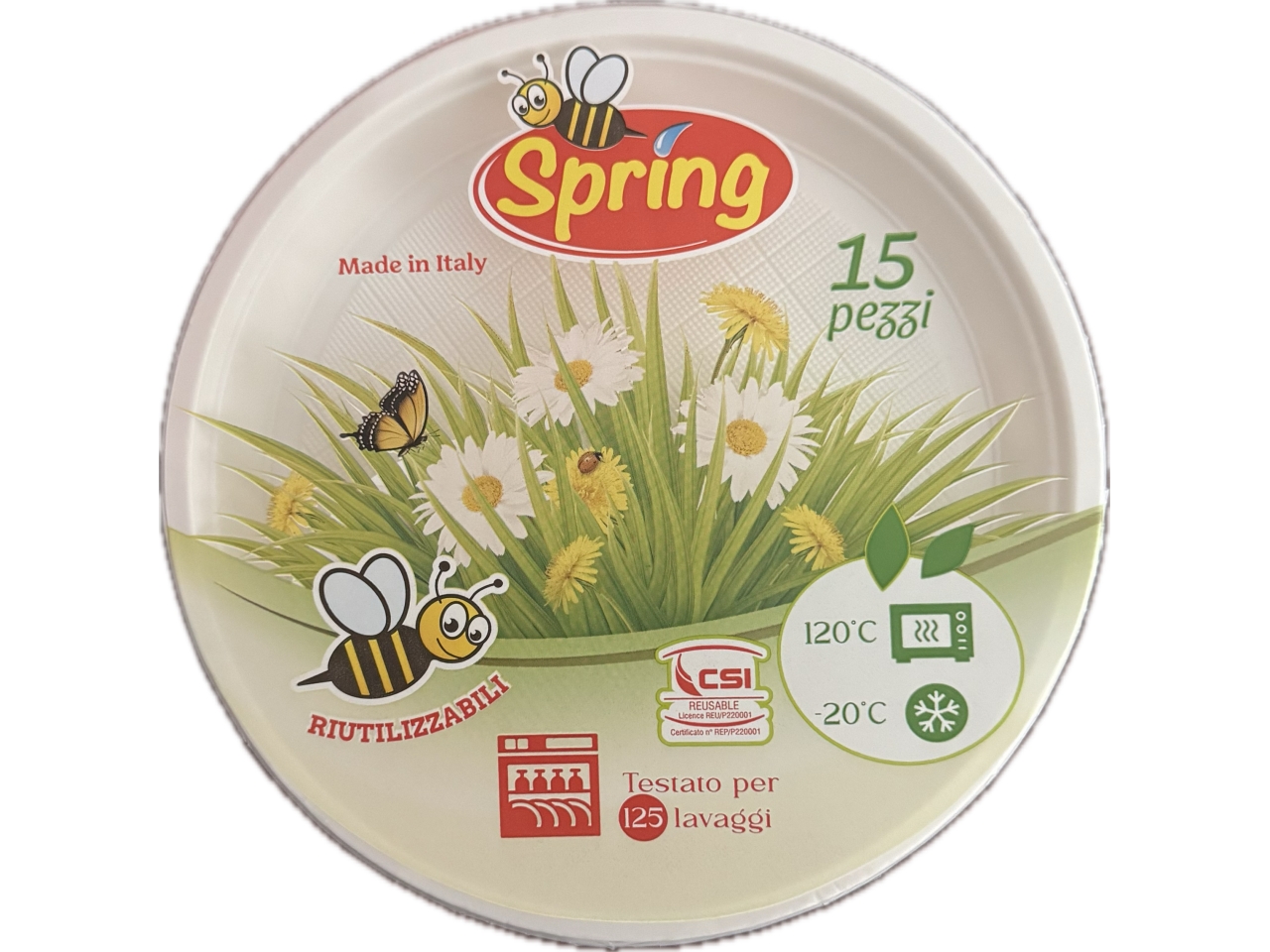LINEA SPRING PIATTO RIUTILI. PIANO 15PZ PSPPRP15 $