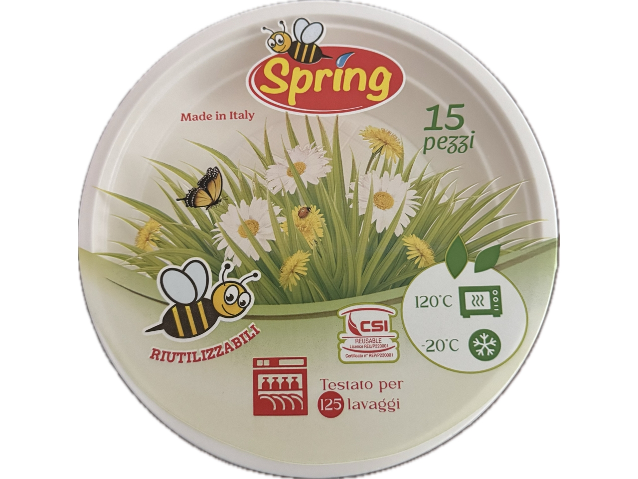 LINEA SPRING PIATTO RIUTILI. FONDO 15PZ PSPPRF15 $
