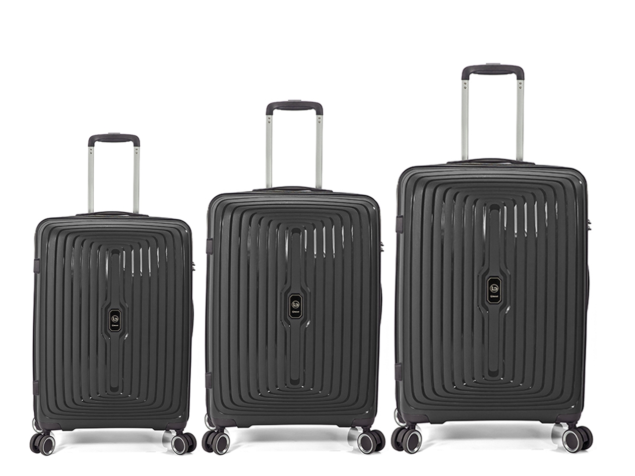 TROLLEY 4 RUOTE DOPPIE NERO SET 3PZ BZ5903N-70 TROLLEY 4 RUOTE DOPPIE NERO SET 3PZ BZ5903N-70