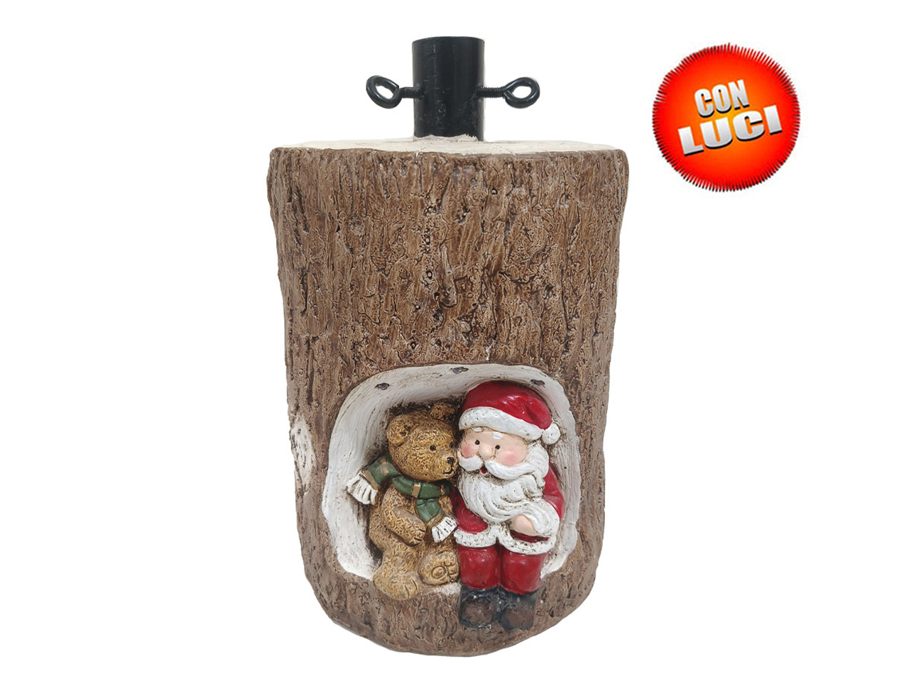 BASE ALBERO TRONCO 55CM C/BABBO ORSO E LUCI660008