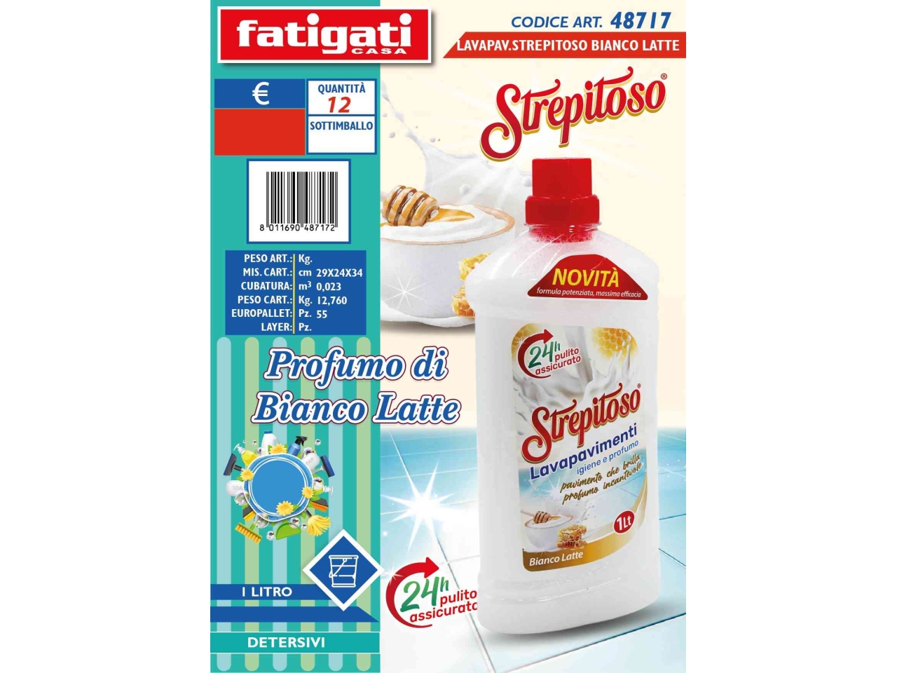 LAVAPAVIMENTI STREPITOSO BIANCO LATTE 1LT 48717