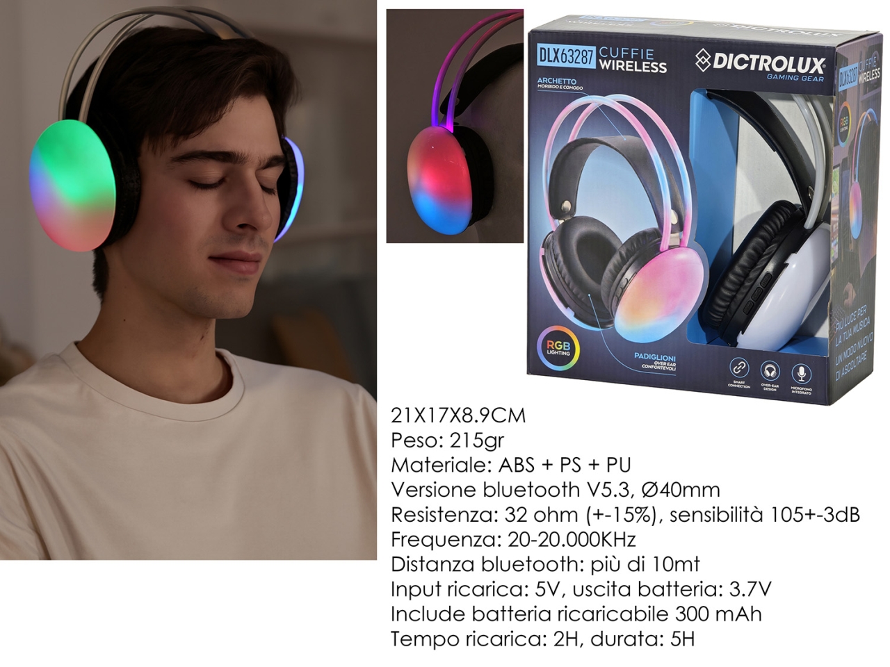 CUFFIE BLUETOOTH MULTICOLOR 569438