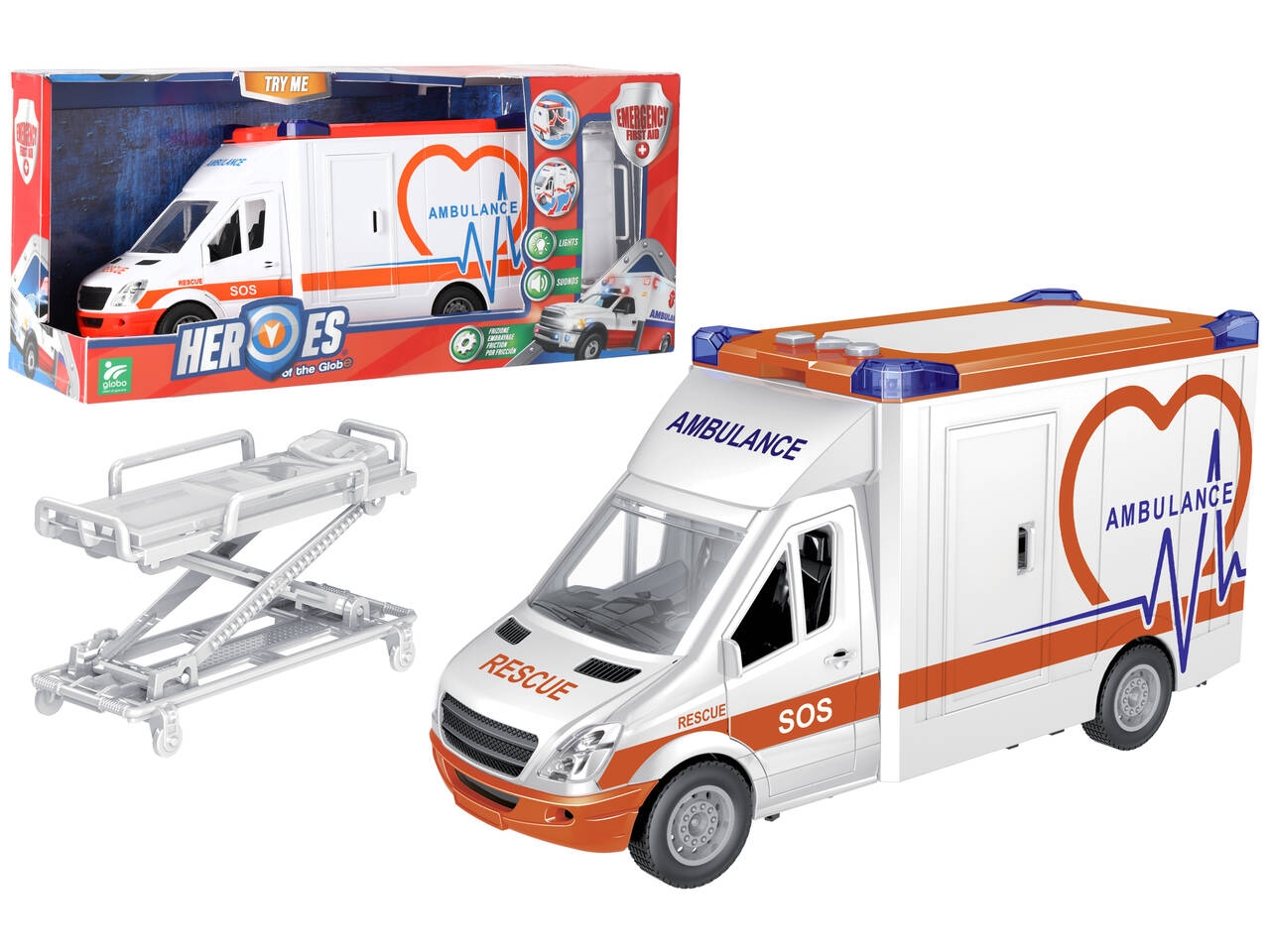 AMBULANZA FRIZIONE C/CARRELLO LUCI/SUONI 42525