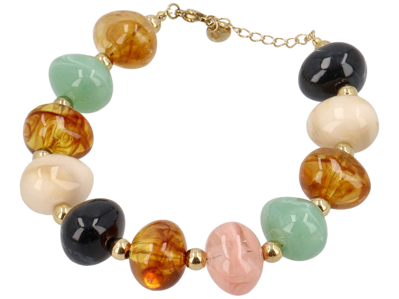 BRACCIALE CANDY PIETRE OVALI MULTI AMBRA BRACCIALE CANDY PIETRE OVALI MULTI AMBRA