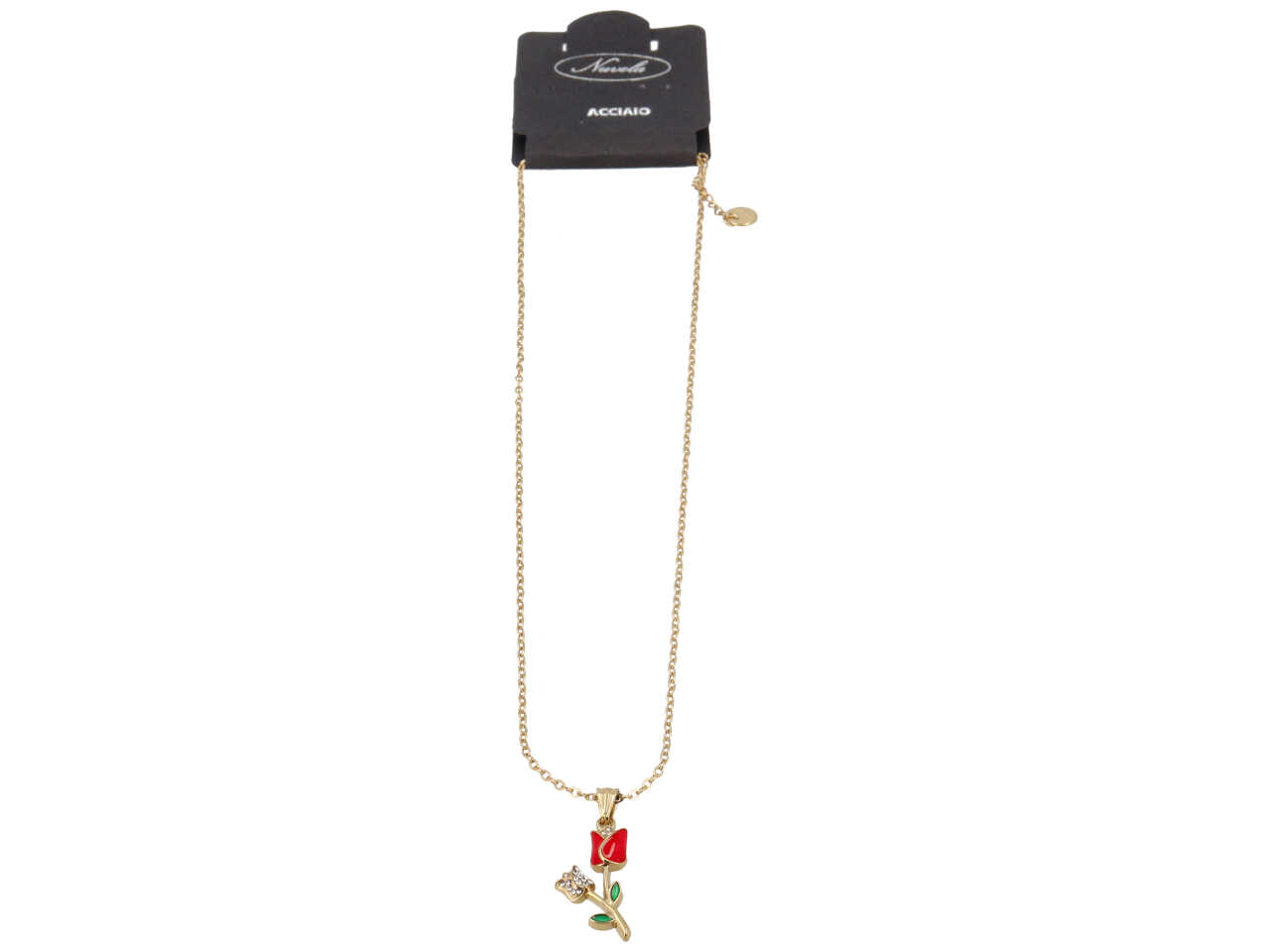 COLLANA ROSA ROSSA E ROSA A ZIRCONI ORO COLLANA ROSA ROSSA E ROSA A ZIRCONI ORO
