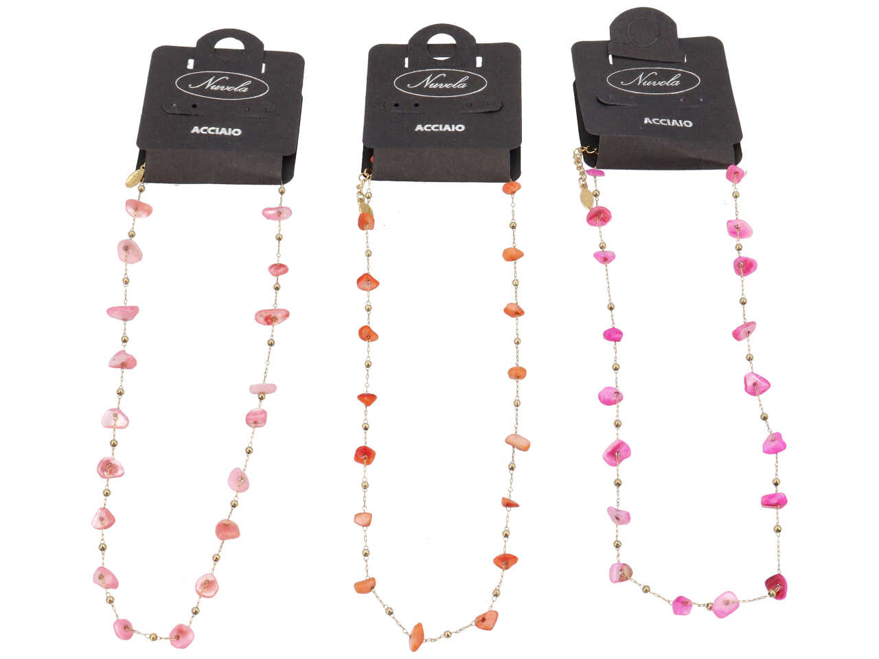 COLLANA ORO SCAGLIE PIETRA DURA COLORI ASSORTITI COLLANA ORO SCAGLIE PIETRA DURA COLORI ASSORTITI