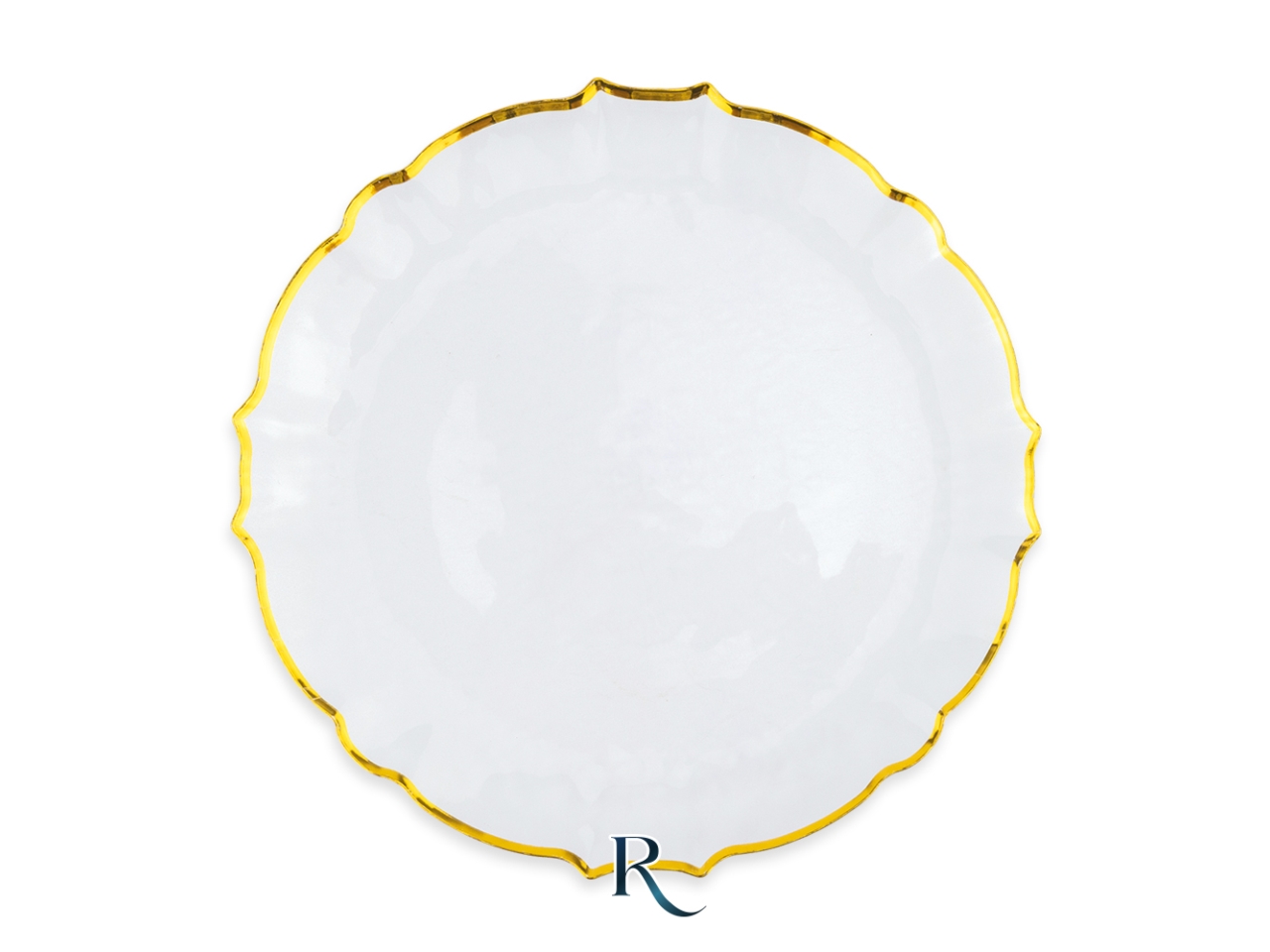 PIATTI RIUTILIZ.25CM6PZ ARABESQUE CRYST./GOLD21015