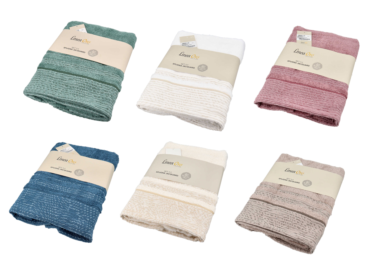 OLIMPIA SET ASCIUGAMANI 1+1JACQUARD ASS.BB0359-101