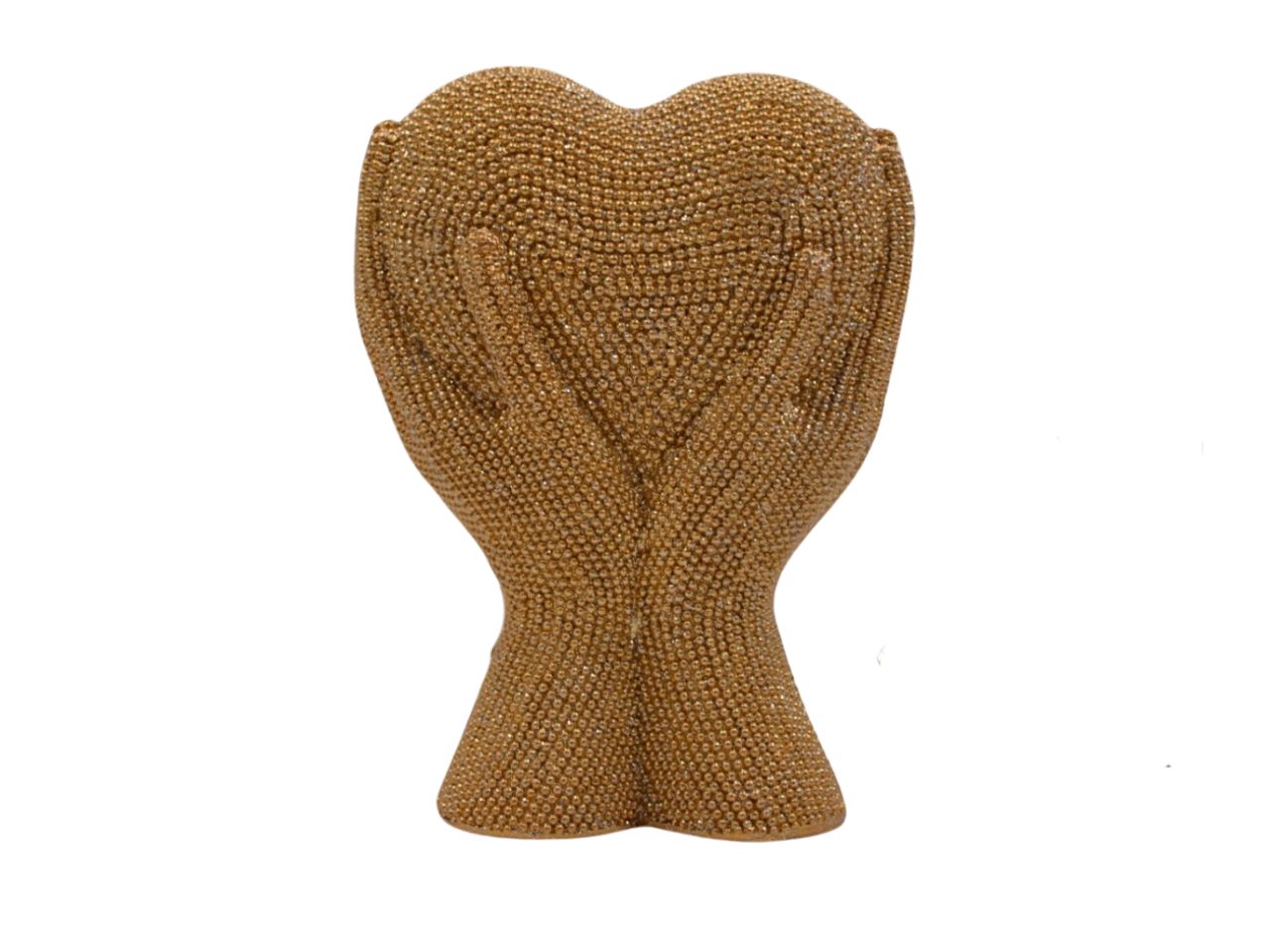 CUORE RESINA ORO 12X15CM A64