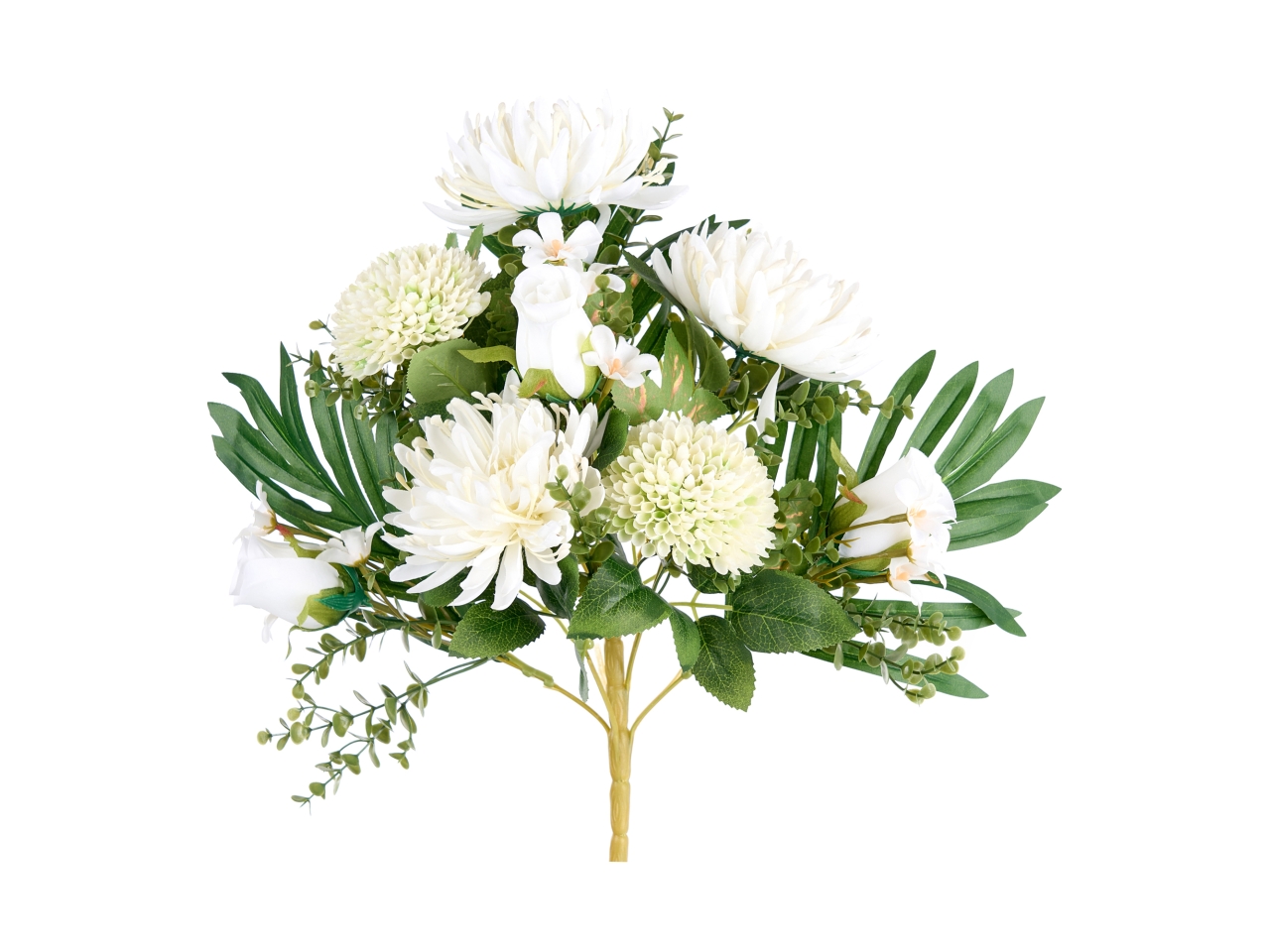 MAZZO CRISANTEMO E PON PON 45CM CREMA A26387_08
