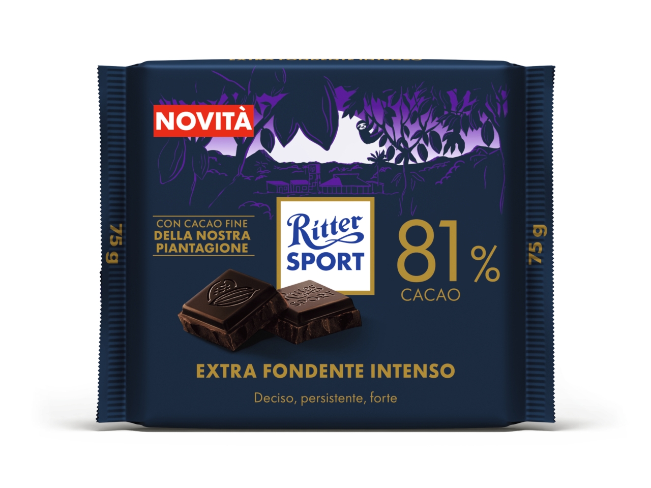 RITTER SPORT EXTRA FONDENTE INTENSO 81%75GR 7520