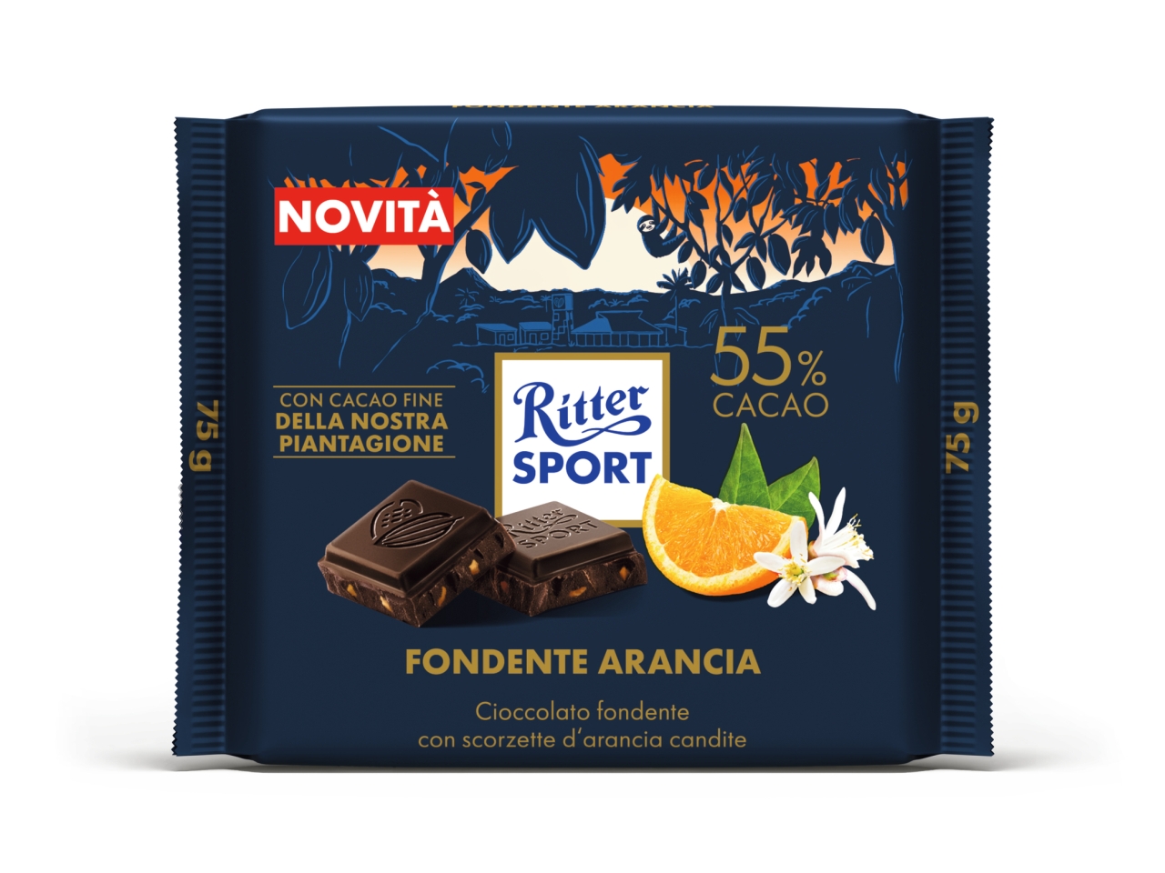 RITTER SPORT FONDENTE ARANCIA 55%75GR 7550
