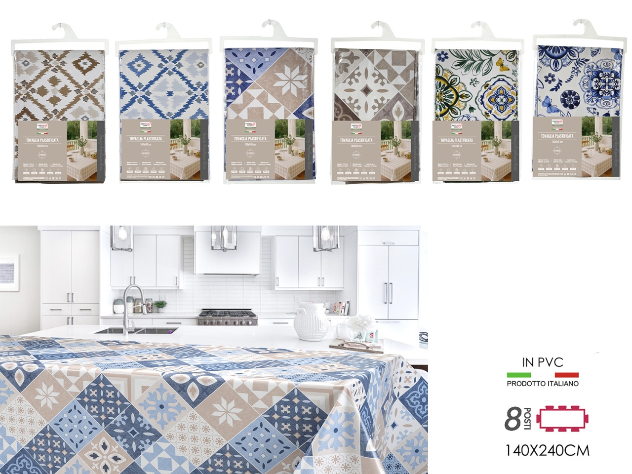 TOVAGLIA PVC FANTASIA 140X240CM 6ASS. 967043
