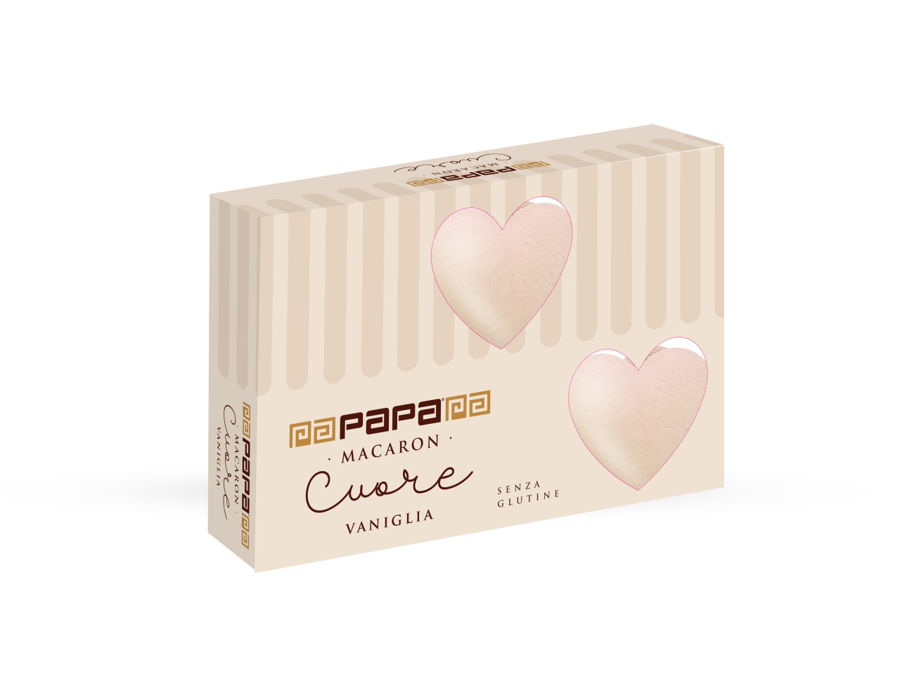 PAPA MACARON CUORE VANIGLIA BEIGE6PZ 78GR