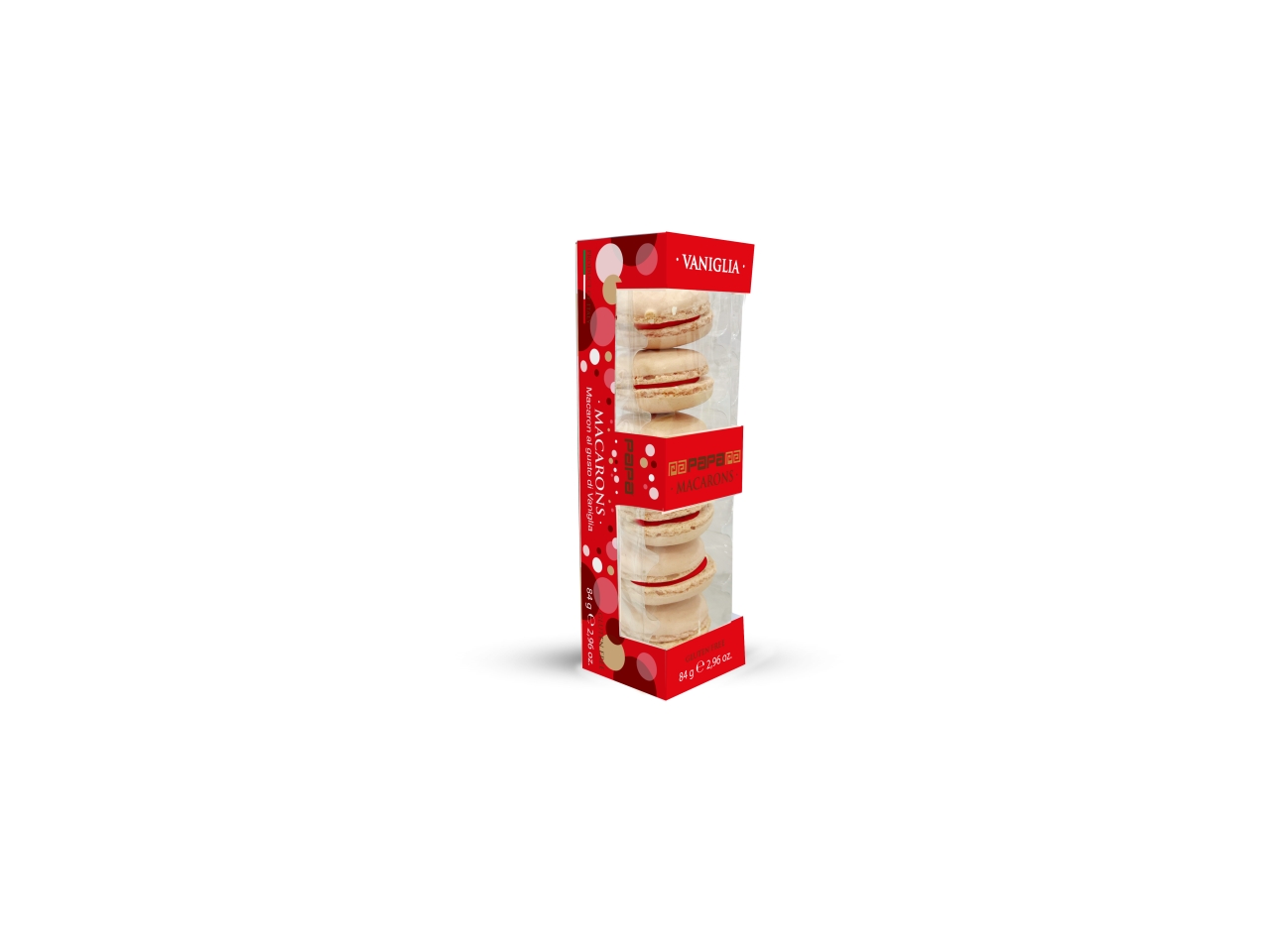 PAPA MACARON VANIGLIA ROSSO 6PZ 84GR 1MC200110