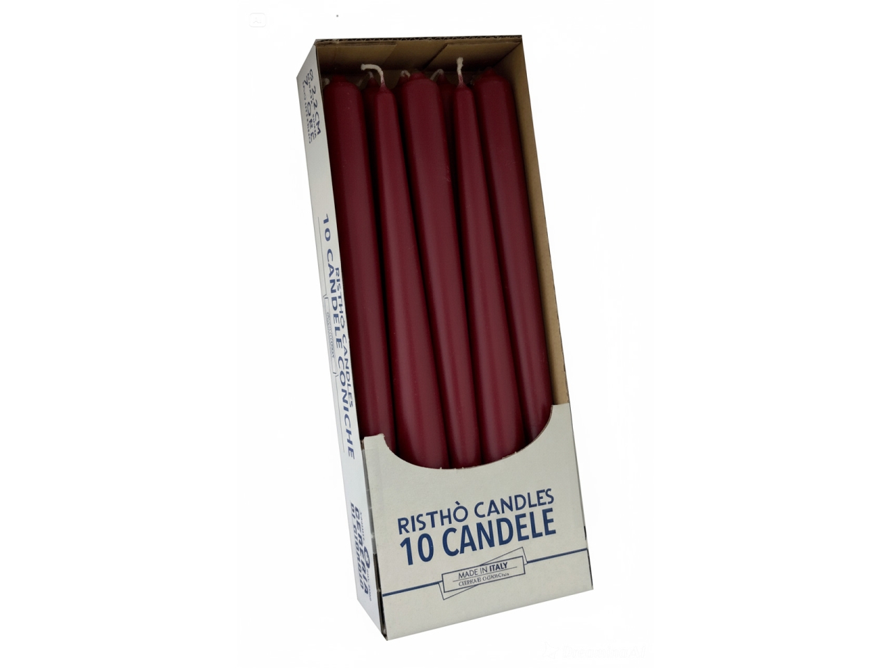 CANDELA CONICA 25CM 10PZ BORDEAUX 56213-52