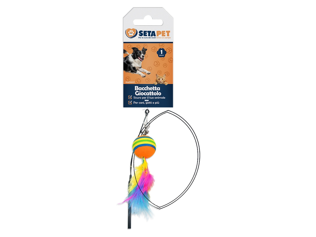 BACCHETTA GIOCATTOLO PER GATTI 49CM 03745