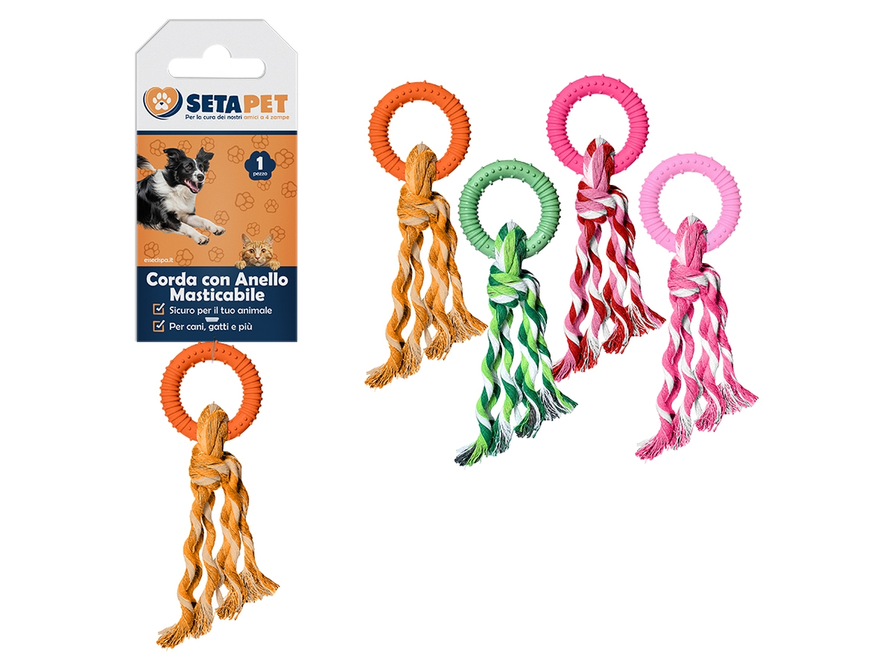 CORDA CON ANELLO MASTICABILE PER CANI03723