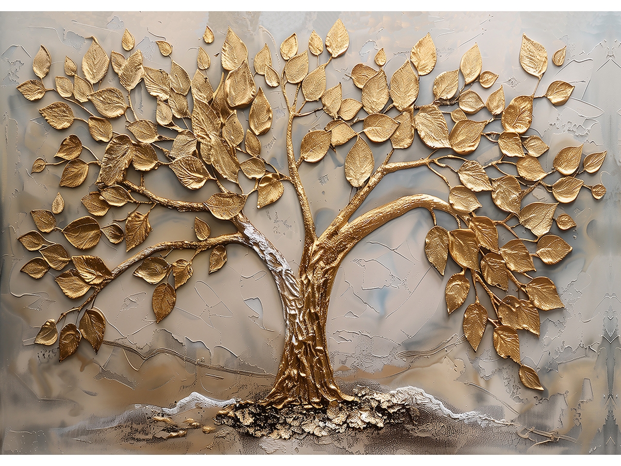 QUADRO 50X70CM ALBERO DORATO 22563