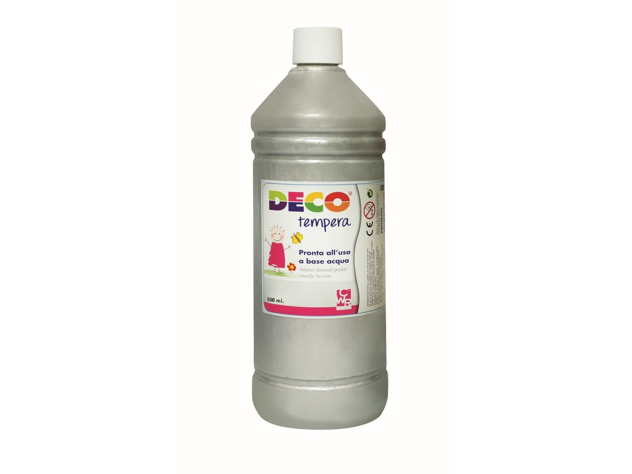 TEMPERA FLACONE 500ML ARGENTO PF550/41