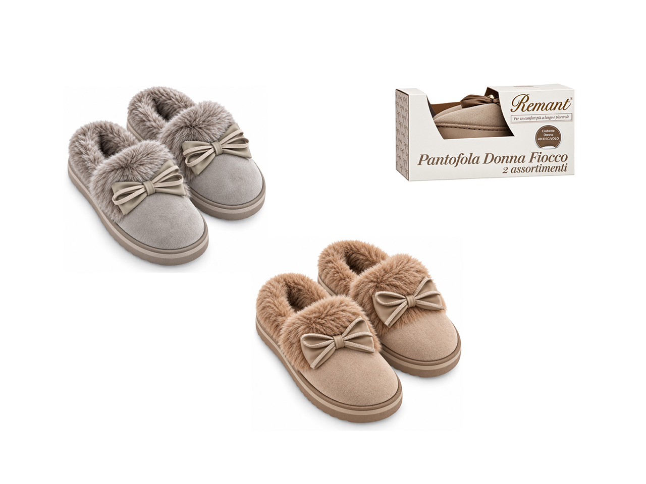PANTOFOLA DONNA FIOCCO TG.36/41 ASS. 648018 PANTOFOLA DONNA FIOCCO TG.36/41 ASS. 648018