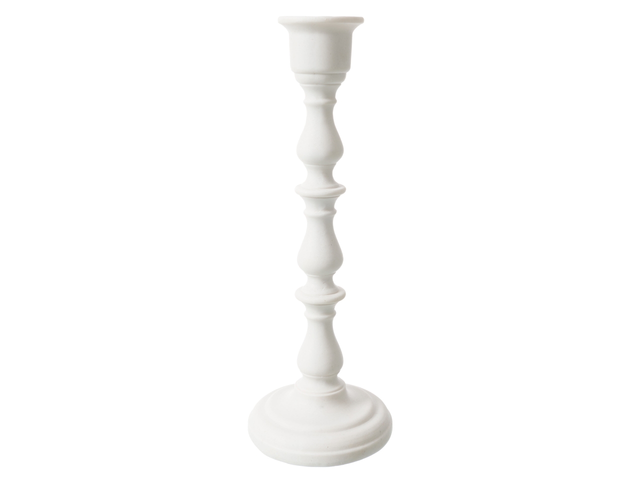 MUSA CANDELIERE 10XH28CM BIANCO CRACKLE LT10630