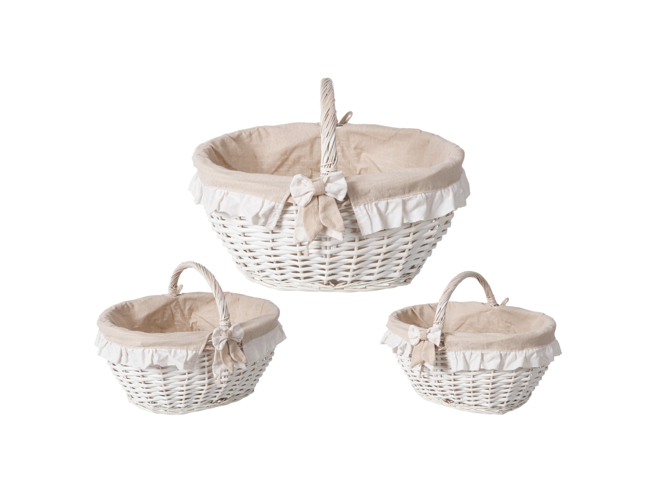 JOLIE SET 3 CESTE C/MANICO BIANCHE IG10330