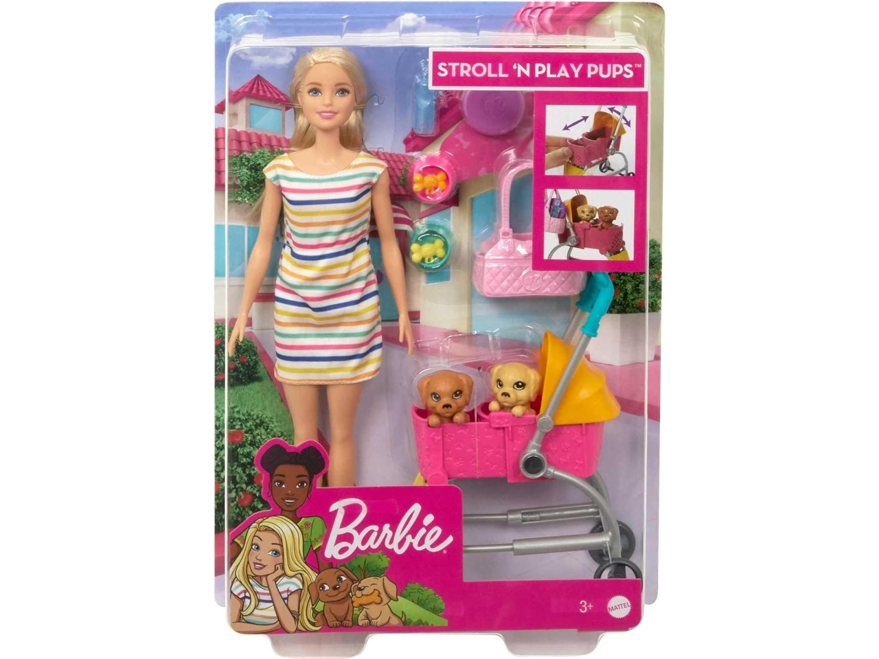 BARBIE STROLL’N PLAY PUPS DOLL GHV92