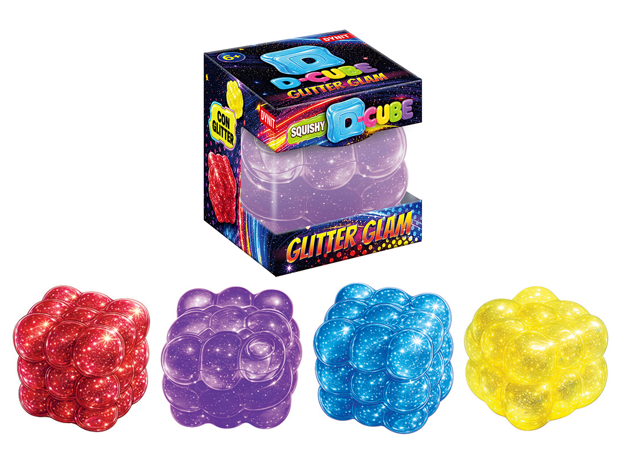 SQUISHY GLITTER GLAM D-CUBE ASS. DIP78617 SQUISHY GLITTER GLAM D-CUBE ASS. DIP78617