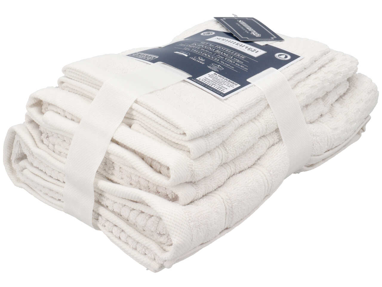 ASCIUGAMANI SPUGNA SET 5PZ BIANCO ASCIUGAMANI SPUGNA SET 5PZ BIANCO
